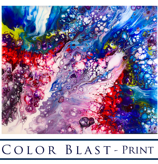 "Color Blast" GICLEE PRINT of the Original Acrylic Pour Painting