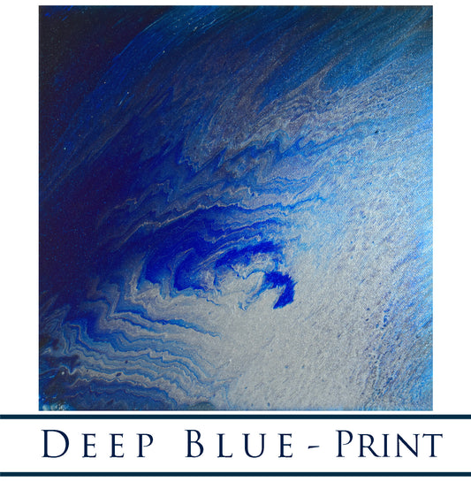"Deep Blue" GICLEE PRINT of Original Glitter Pour Painting