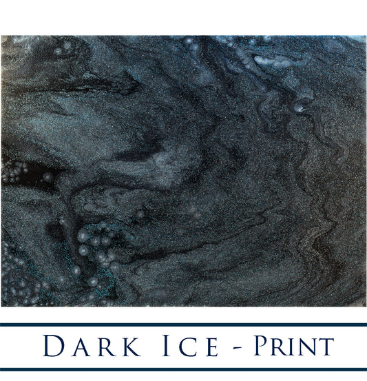 "Dark Ice" GICLEE PRINT of Original Glitter Pour Painting