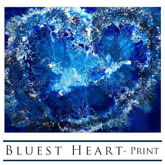 "Bluest Heart" GICLEE Print of the Original Acrylic Pour Painting