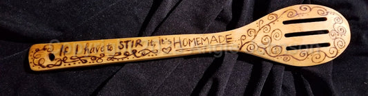 Bamboo Kitchen Utensils - Hand Burned - Quotes/Leaves