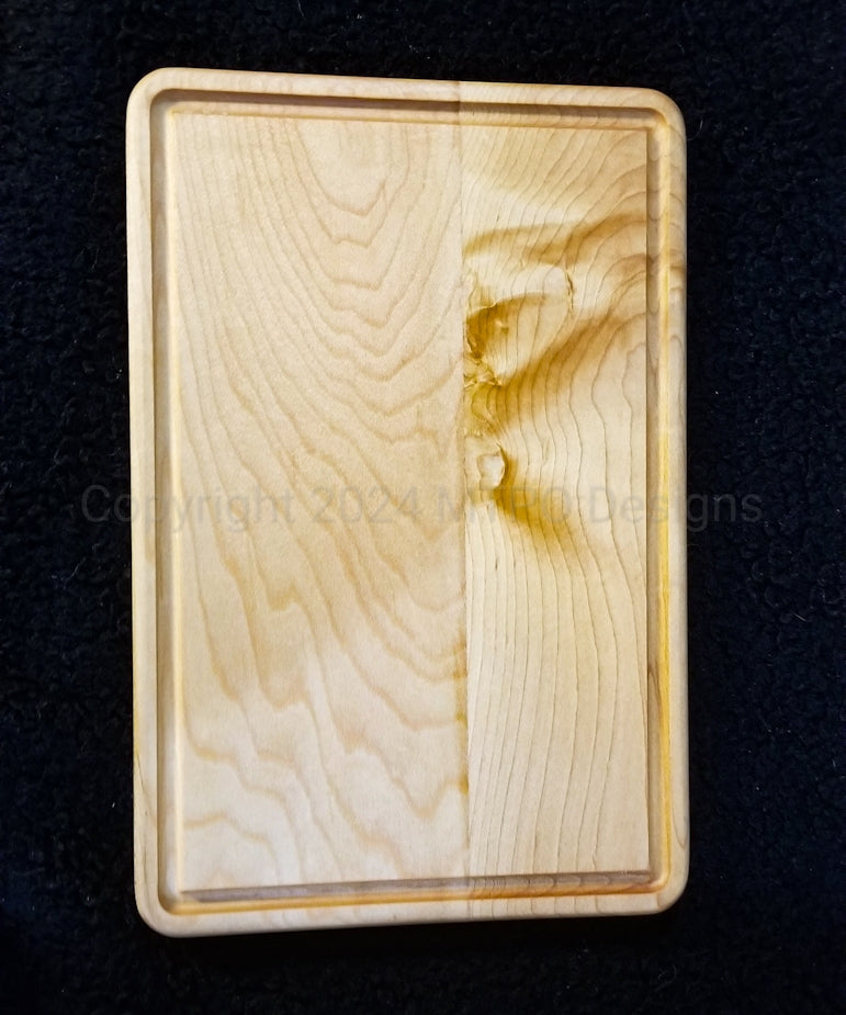 SOLD **Maple Cutting Board 9" x 6" with Free Hand Burning - Mushroom Variety